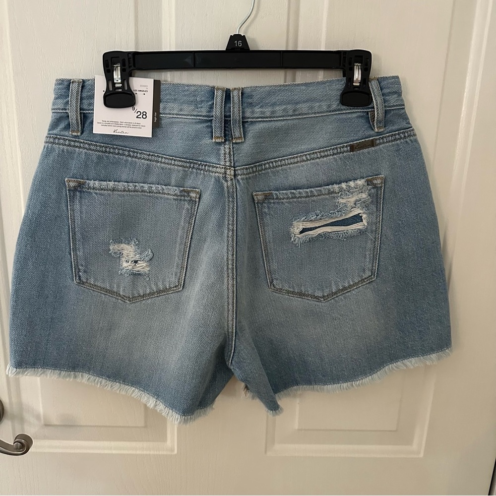 Kancan Tilda High Rise Distressed Button Fly Denim Shorts - Picture 8 of 10